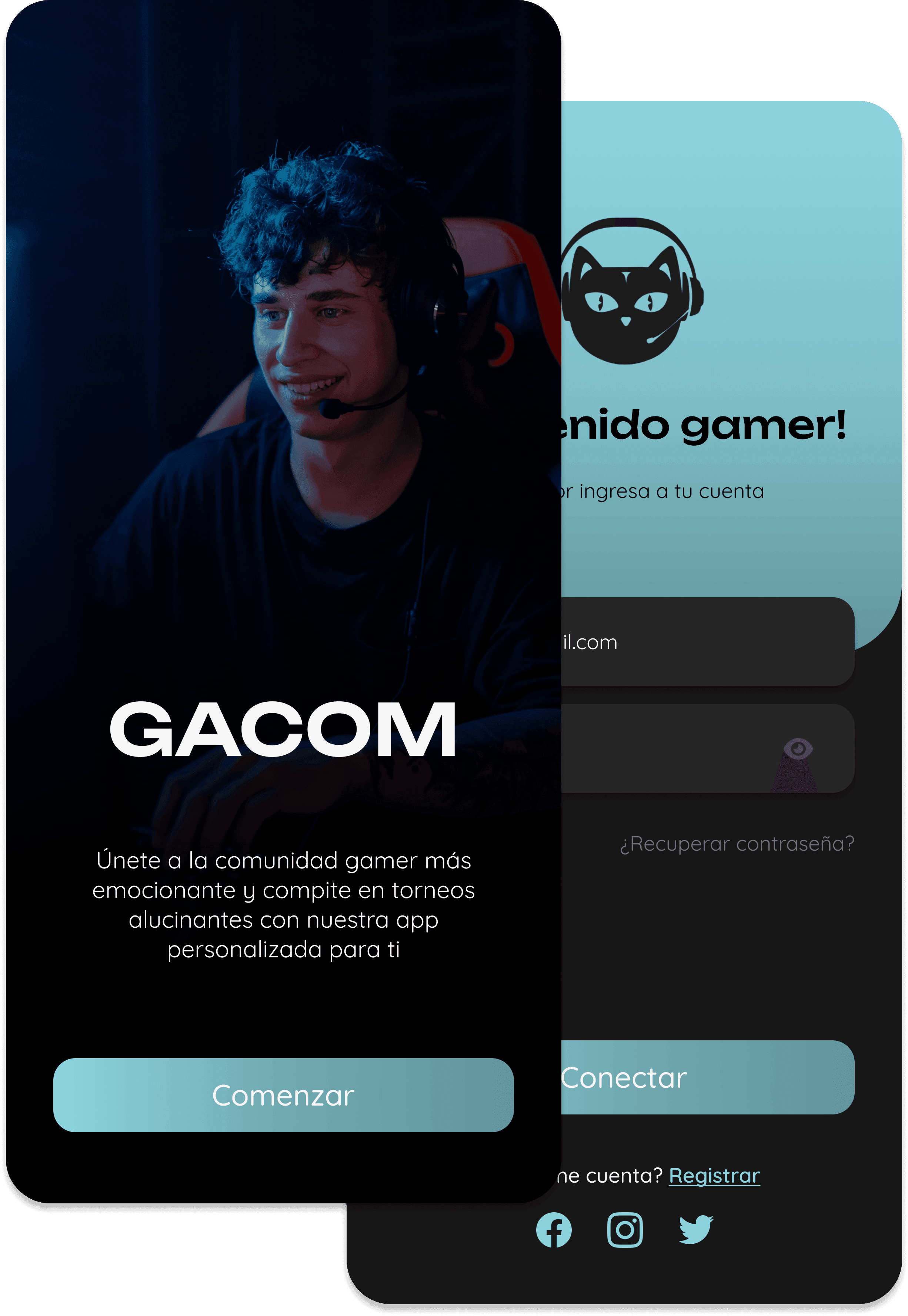 Pantalla de la app GACOM